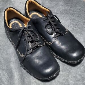 Men's 11.5 Black Born Leather Lace Up Loafers Like New